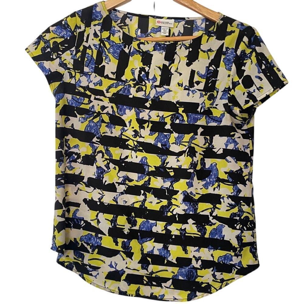 Peter Pilotto for Target Stripe and Floral Mixed Print Blouse Top • Size XS ⬇️